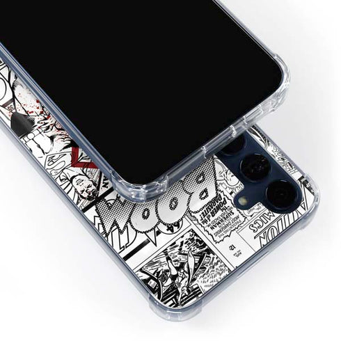 DC Comics Superman Comic Pattern Logo in Red Galaxy A35 5G Clear Case