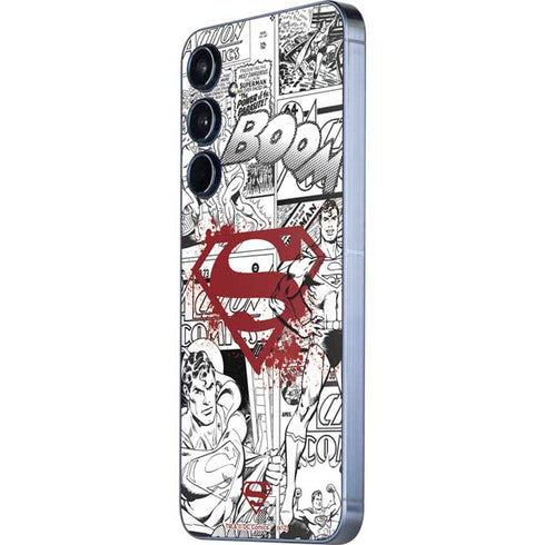 DC Comics Superman Comic Pattern Logo in Red Galaxy A36 5G Skin