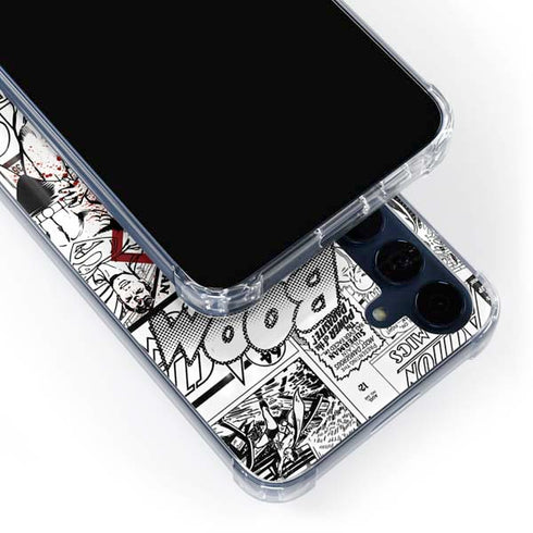 DC Comics Superman Comic Pattern Logo in Red Galaxy A55 5G Clear Case