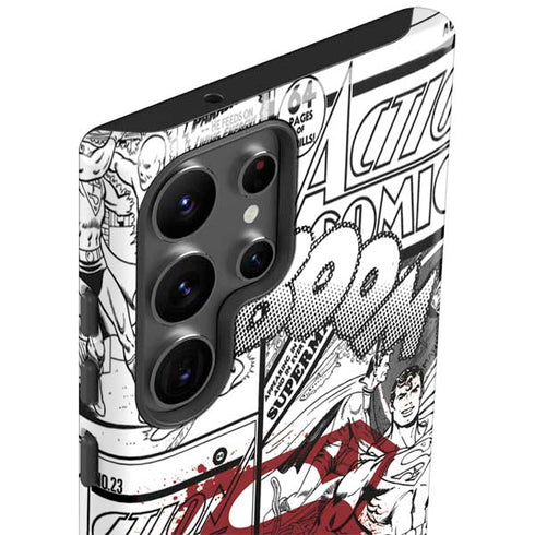 DC Comics Superman Comic Pattern Logo in Red Galaxy S23 Ultra Pro Case