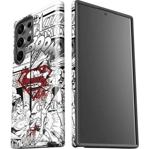 DC Comics Superman Comic Pattern Logo in Red Galaxy S23 Ultra Pro Case