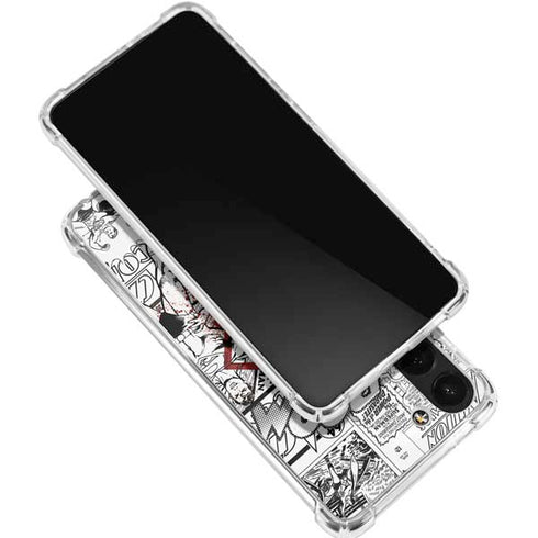 DC Comics Superman Comic Pattern Logo in Red Galaxy S24 FE Clear Case