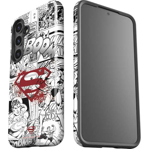 DC Comics Superman Comic Pattern Logo in Red Galaxy S25 Impact Case