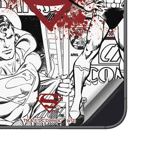 DC Comics Superman Comic Pattern Logo in Red Galaxy S24 Plus Skin