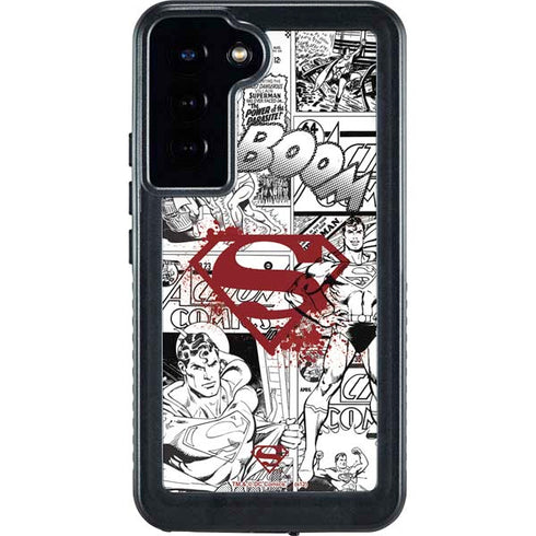 DC Comics Superman Comic Pattern Logo in Red Galaxy S24 Plus Waterproof Case