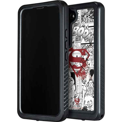 DC Comics Superman Comic Pattern Logo in Red Galaxy S24 Plus Waterproof Case