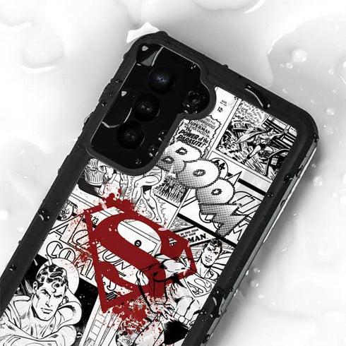 DC Comics Superman Comic Pattern Logo in Red Galaxy S24 Plus Waterproof Case