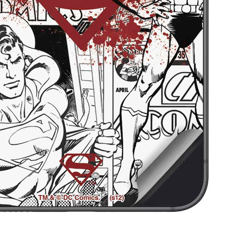 DC Comics Superman Comic Pattern Logo in Red Galaxy S25 Skin