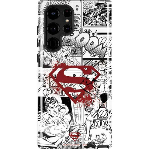 DC Comics Superman Comic Pattern Logo in Red Galaxy S25 Ultra Impact Case