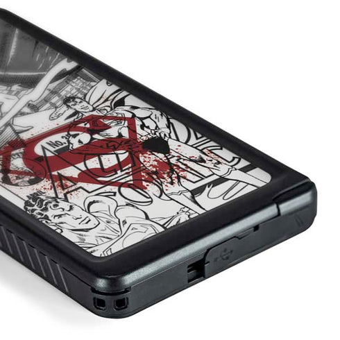 DC Comics Superman Comic Pattern Logo in Red Galaxy S24 Ultra Waterproof Case