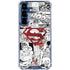DC Comics Superman Comic Pattern Logo in Red Galaxy S25 Clear Case