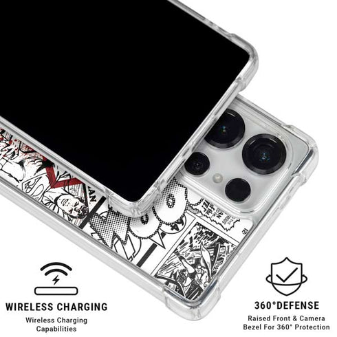 DC Comics Superman Comic Pattern Logo in Red Galaxy S25 Ultra Clear Case