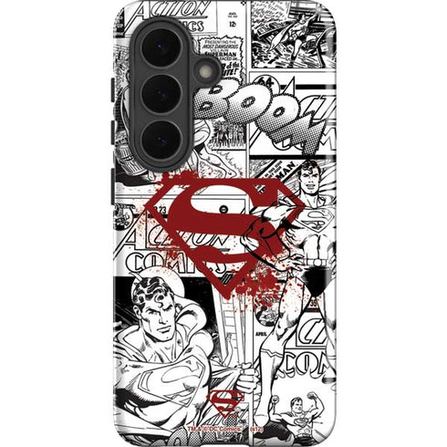 DC Comics Superman Comic Pattern Logo in Red Galaxy S26 Impact Case