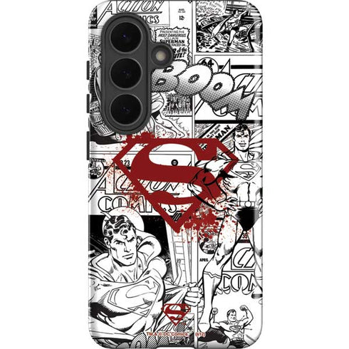 DC Comics Superman Comic Pattern Logo in Red Galaxy S26 Plus Impact Case