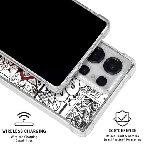 DC Comics Superman Comic Pattern Logo in Red Galaxy S26 Ultra Clear Case