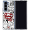 DC Comics Superman Comic Pattern Logo in Red Galaxy Z Fold5 5G Clear Case