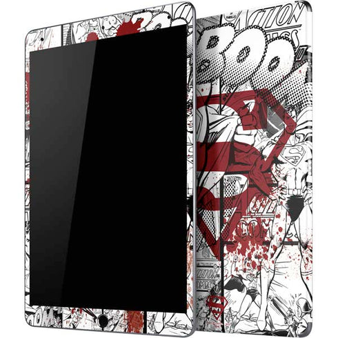 DC Comics Superman Comic Pattern Logo in Red iPad Skins