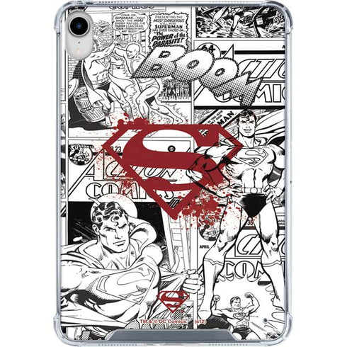 DC Comics Superman Comic Pattern Logo in Red iPad 11th Gen (2025) Clear Case