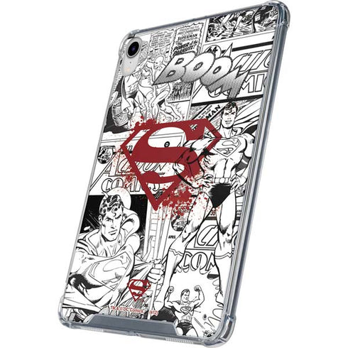 DC Comics Superman Comic Pattern Logo in Red iPad 11th Gen (2025) Clear Case
