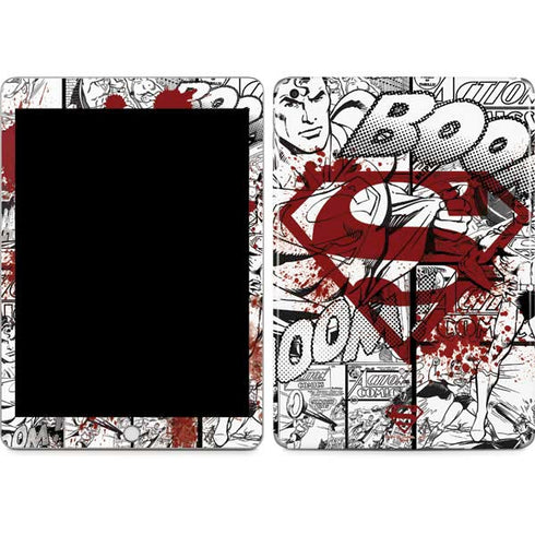 DC Comics Superman Comic Pattern Logo in Red Apple iPad Skin