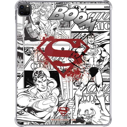 DC Comics Superman Comic Pattern Logo in Red iPad Pro 11in (2024) Clear Case