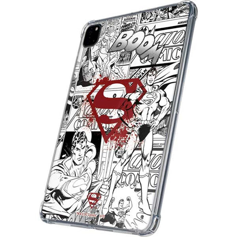 DC Comics Superman Comic Pattern Logo in Red iPad Pro 11in (2024) Clear Case