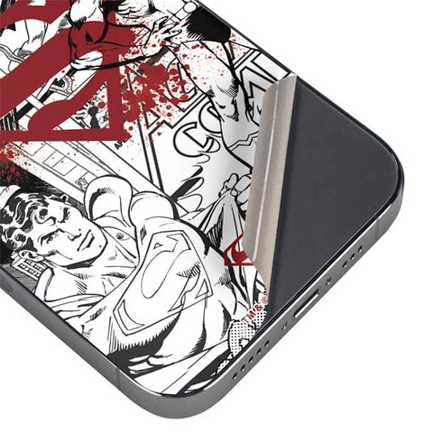 DC Comics Superman Comic Pattern Logo in Red iPhone 15 Pro Max Skin