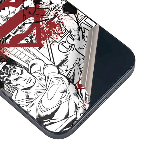 DC Comics Superman Comic Pattern Logo in Red iPhone 15 Skin