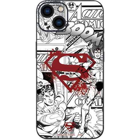 DC Comics Superman Comic Pattern Logo in Red iPhone 15 Skin