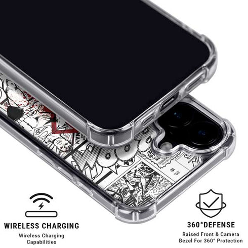 DC Comics Superman Comic Pattern Logo in Red iPhone 16 Clear Case