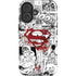 DC Comics Superman Comic Pattern Logo in Red iPhone 16 Magsafe Impact Case