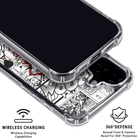 DC Comics Superman Comic Pattern Logo in Red iPhone 16 Plus MagSafe Case