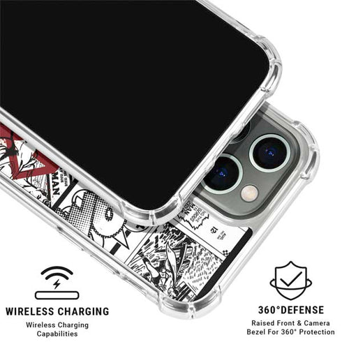 DC Comics Superman Comic Pattern Logo in Red iPhone 16 Pro Clear Case
