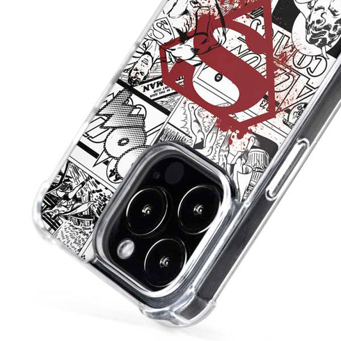 DC Comics Superman Comic Pattern Logo in Red iPhone 16 Pro Max MagSafe Case