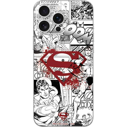 DC Comics Superman Comic Pattern Logo in Red iPhone 16 Pro Max Skin