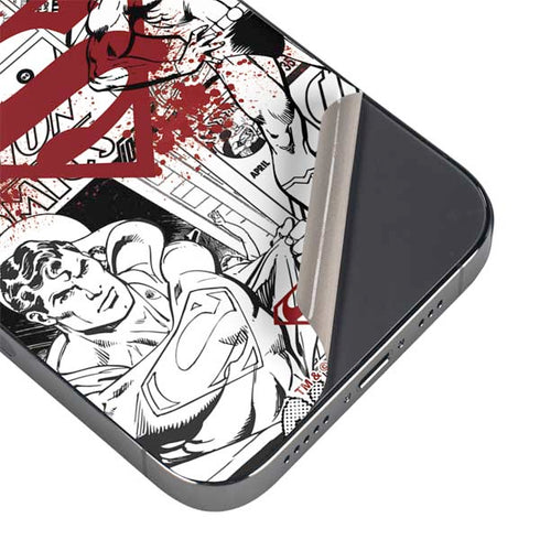 DC Comics Superman Comic Pattern Logo in Red iPhone 16 Pro Max Skin