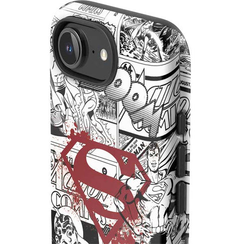 DC Comics Superman Comic Pattern Logo in Red iPhone 16e Impact Case