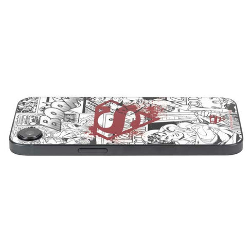 DC Comics Superman Comic Pattern Logo in Red iPhone 16e Skin