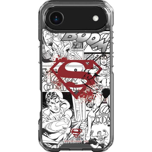 DC Comics Superman Comic Pattern Logo in Red iPhone 17 Air Clear Case