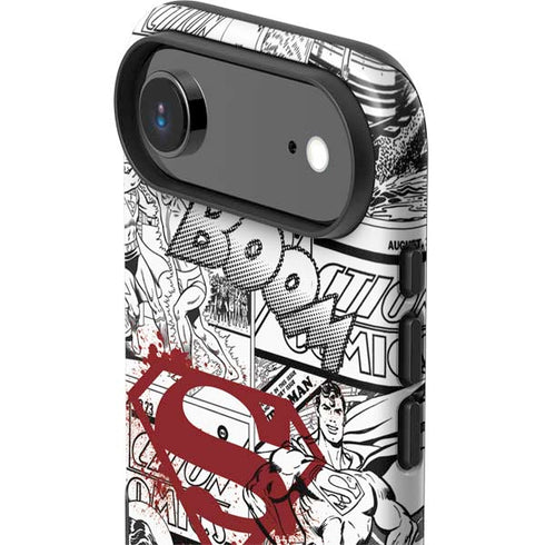 DC Comics Superman Comic Pattern Logo in Red iPhone 17 Air Impact Case