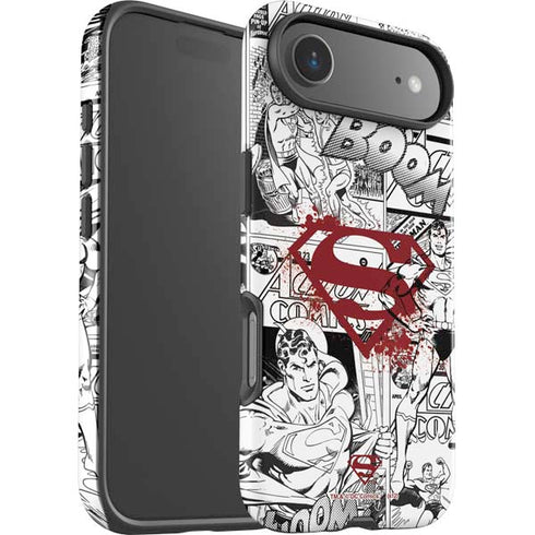 DC Comics Superman Comic Pattern Logo in Red iPhone 17 Air Impact Case