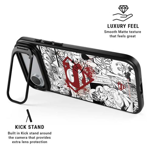 DC Comics Superman Comic Pattern Logo in Red iPhone 17 Air Kickstand Case