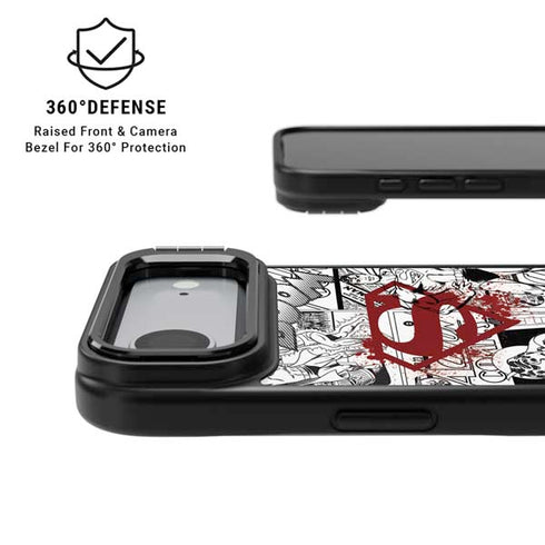 DC Comics Superman Comic Pattern Logo in Red iPhone 17 Air Kickstand Case