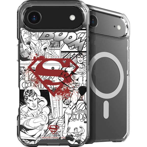 DC Comics Superman Comic Pattern Logo in Red iPhone 17 Air MagSafe Case
