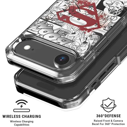 DC Comics Superman Comic Pattern Logo in Red iPhone 17 Air MagSafe Case