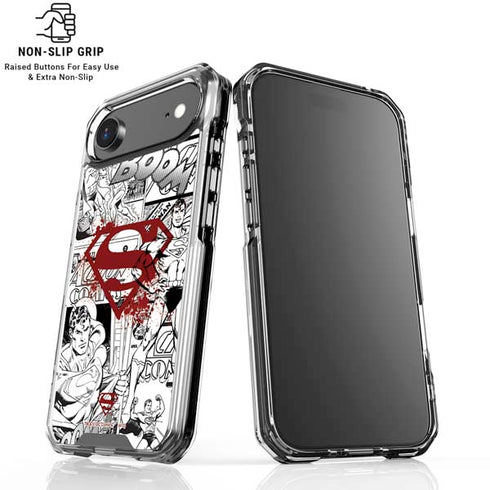 DC Comics Superman Comic Pattern Logo in Red iPhone 17 Air MagSafe Case