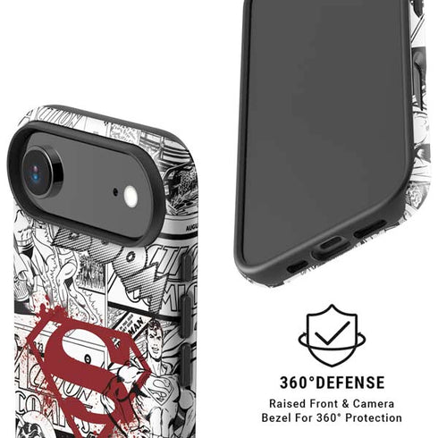 DC Comics Superman Comic Pattern Logo in Red iPhone 17 Air Magsafe Impact Case
