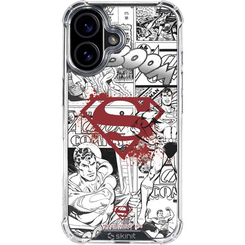 DC Comics Superman Comic Pattern Logo in Red iPhone 17 Clear Case