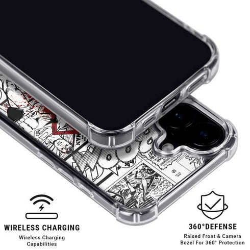 DC Comics Superman Comic Pattern Logo in Red iPhone 17 Clear Case