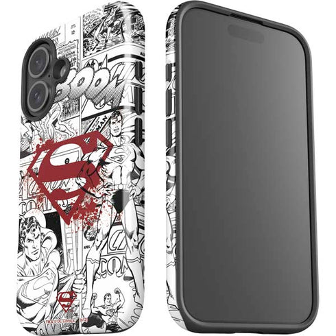 DC Comics Superman Comic Pattern Logo in Red iPhone 17 Impact Case